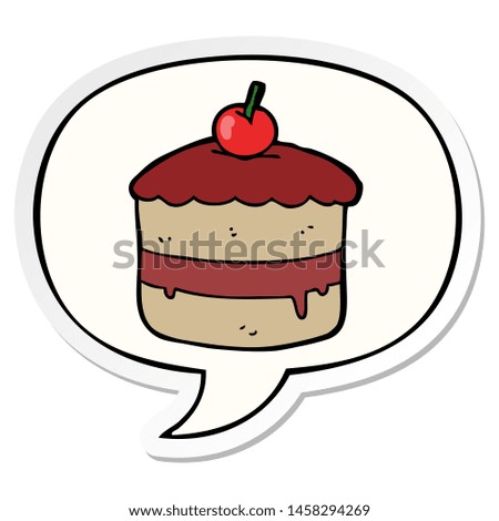 cartoon cake with speech bubble sticker