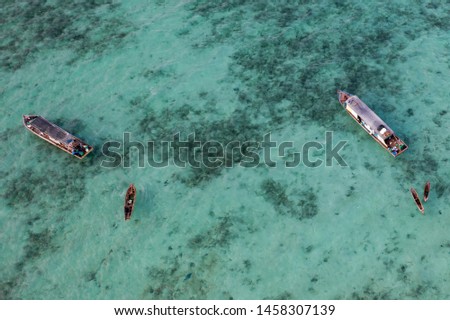 Beautiful aerial view borneo sea gypsy water village in Maiga Island, Malaysia.