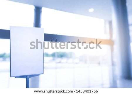 Meeting room sign label blur background