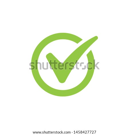 Green check mark icon set. Circle vector illustration Royalty-Free Stock Photo #1458427727
