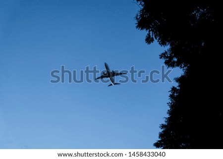 Airplane flying in the trees on top of Skycrapers in Midtown..