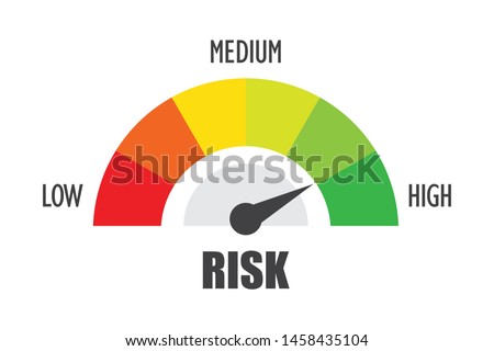 High risk concept on speedometer, vector illustration Royalty-Free Stock Photo #1458435104