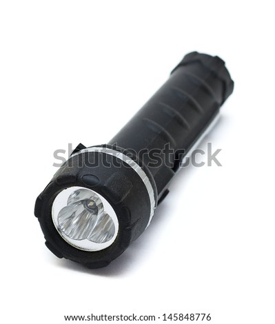 Electric Pocket Flashlight. Isolated on white