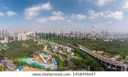 Wuhan city aerial photography in summer
