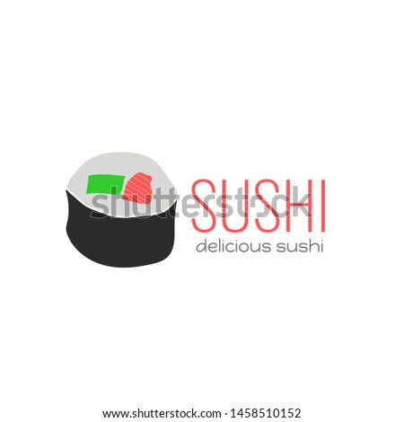 sushi logo, simple flat style food logo illustration vector design