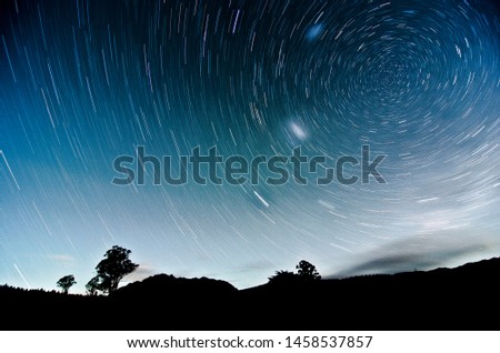 Star trails over Mount Roland