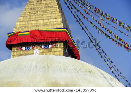 Wisdom eyes, Bodhnath, Nepal 