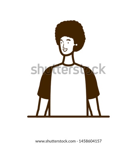silhouette of young man in white background