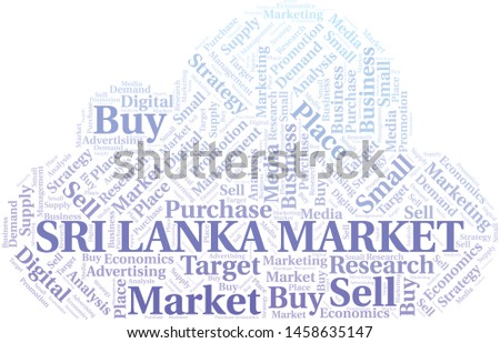 Sri Lanka Market word cloud. Vector made with text only