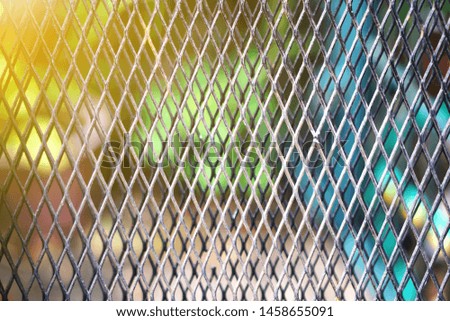 Structural steel grating on the background Natural green               