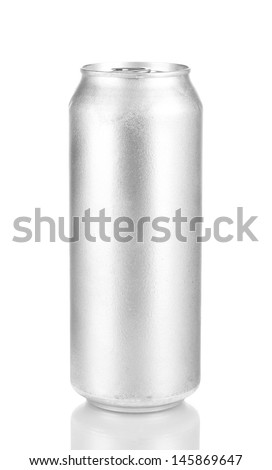 Aluminum can isolated on black