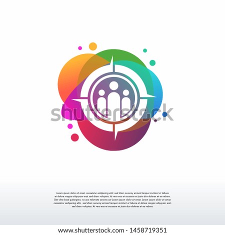 Colorful People Navigation logo vector, Job Search logo designs template, design concept, logo, logotype element for template