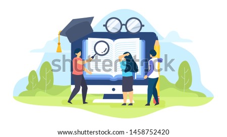 Online Course Education Vector Concept Illustration for landing page, background, wallpaper, advertisement, web design, banner