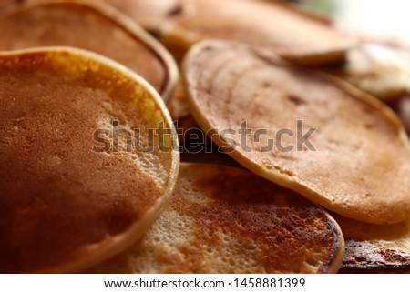 Beautiful homemade pancakes close up