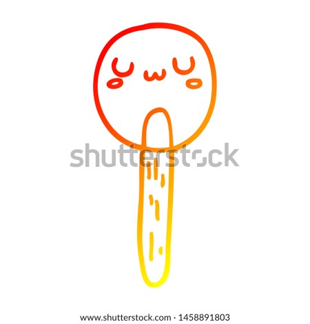 warm gradient line drawing of a cartoon lollipop