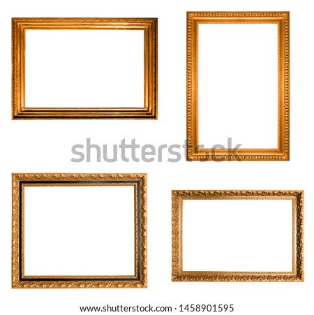 gold frame set isolated on white background. template for design