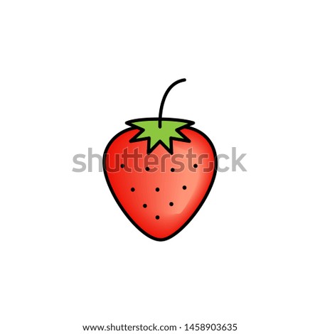 strawberry icon, illustration filled design