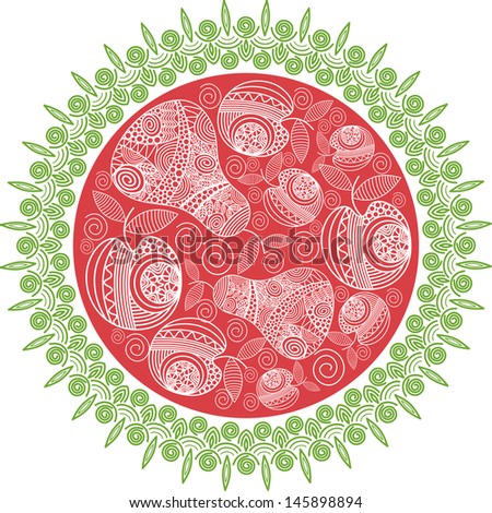 Apples pears nature round pattern vector illustration