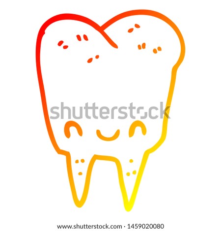 warm gradient line drawing of a cartoon tooth