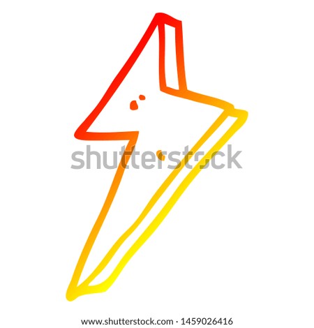 warm gradient line drawing of a cartoon lightning