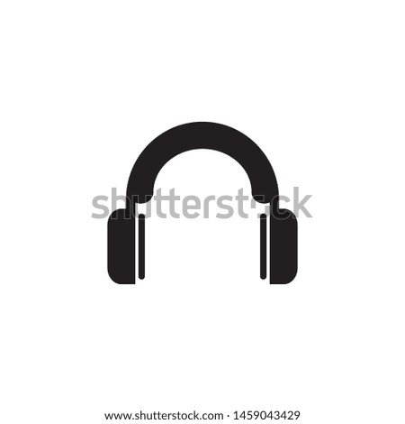 Headphone headset icon in flat style. Eps