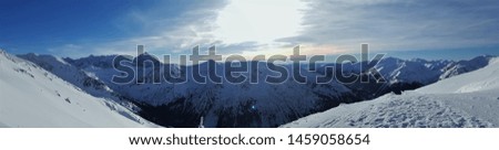 Winter scenic with high mountains in Poland
