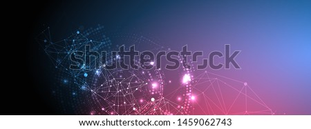 Polygonal science background with connecting dots and lines. Digital data visualization. Royalty-Free Stock Photo #1459062743
