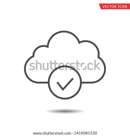 Cloud with check mark icon. Vector illustration