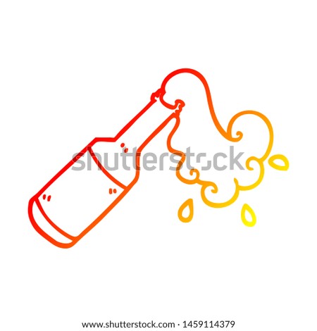 warm gradient line drawing of a cartoon foaming bottle
