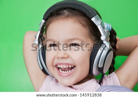 Asian girl listening to music