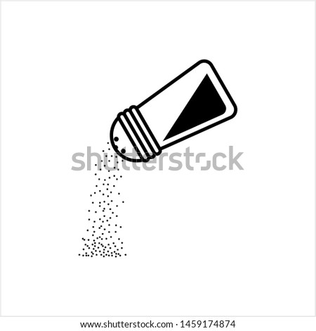 Salt Falling From Salt Shaker Icon Vector Art Illustration