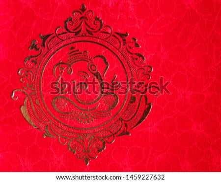 The Hindu God-Ganesha: Hindu God Ganesh, is the Lord of Good Fortune who provides prosperity, fortune, and success. Ganesh Puja. Ganesh Chaturthi. It can be used as marriage card design, photo print.