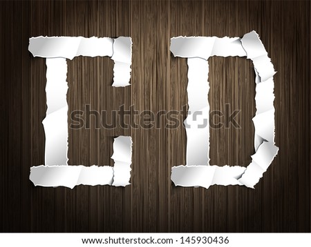 Vector alphabet of torn paper 