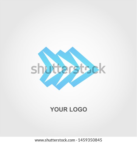 blue arrow logo. gradation color template design vector