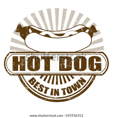 Hot Dog grunge rubber stamp, vector illustration