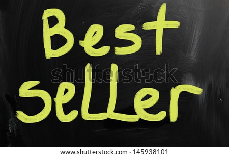 "Best seller" handwritten with white chalk on a blackboard