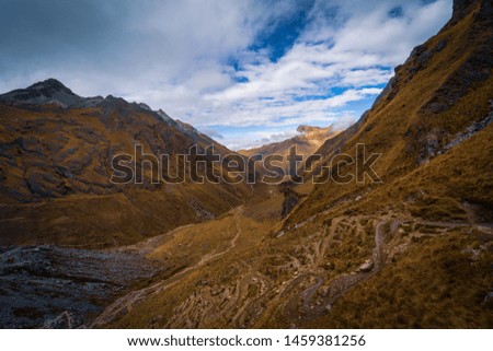 Peruvian landscape photo of mountains