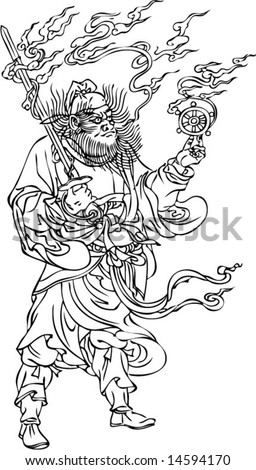 Vector Character from Wudaozi, a famous painter in Tang Dynasty of China-1