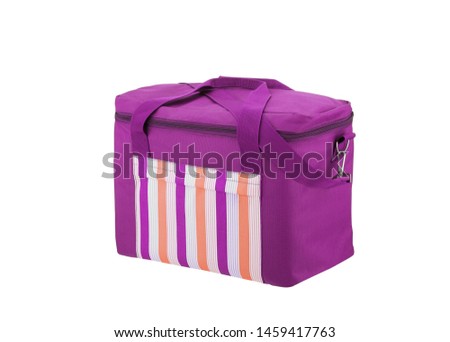 Purple refrigerator bag with stripes isolated on white background Royalty-Free Stock Photo #1459417763