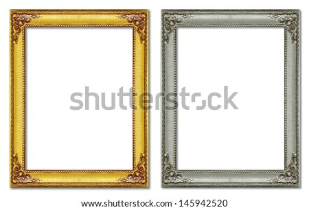 Antique frame isolated on white background