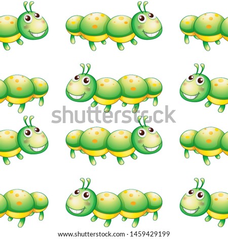 Seamless pattern tile cartoon with toy, caterpillar illustration