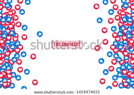Like and heart icons background, vector illustration Royalty-Free Stock Photo #1459474031