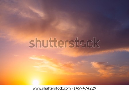 A fiery-red sunset with a purple tinge on a warm spring evening. Natural Dawn composition