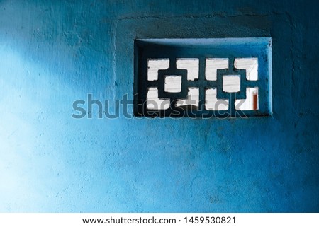 blue wall and window background