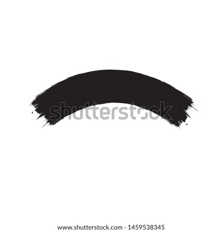 Curved Brush Stroke . Vector Logo Design Template . Twirl Grunge Shapes . Trace of mascara.