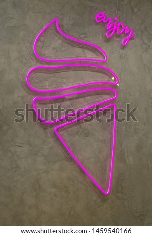 Neon tube shape, ice cream cone