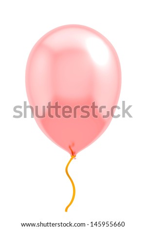 Pink balloon isolated on white