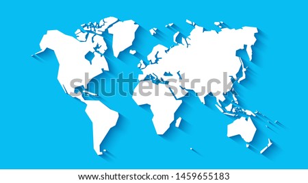 Simplified world map. Stylized vector illustration