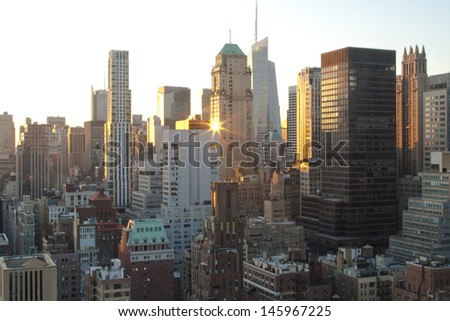 Midtown Manhattan, New York at Sunset
