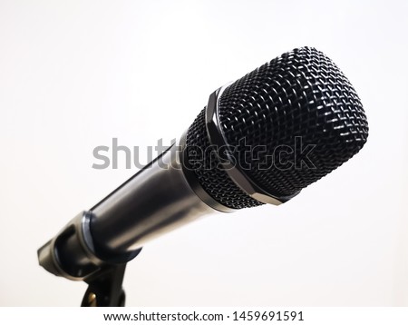 Black Microphone isolated on the white background